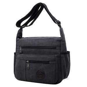 Smiple Multifunction Men bag large capacity zipper canvas Men shoulder bag crossbody bag casual Men and Women handbags bag