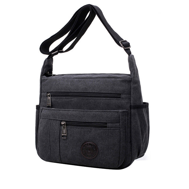 Smiple Multifunction Men bag large capacity zipper canvas Men shoulder bag crossbody bag casual Men and Women handbags bag