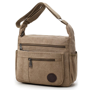 Smiple Multifunction Men bag large capacity zipper canvas Men shoulder bag crossbody bag casual Men and Women handbags bag