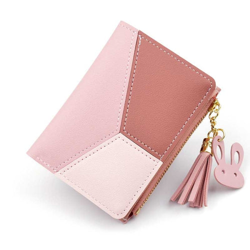 Short Women Wallets Lady Purses Cards Photo Holder Tassels Woman Wallet Girls Moneybags Coin Purse Panelled Notecase Poucht Bags
