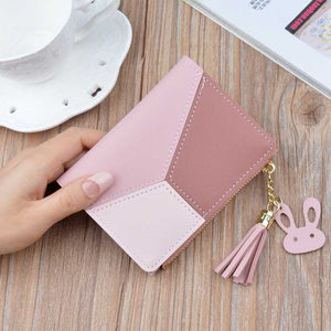 Short Women Wallets Lady Purses Cards Photo Holder Tassels Woman Wallet Girls Moneybags Coin Purse Panelled Notecase Poucht Bags