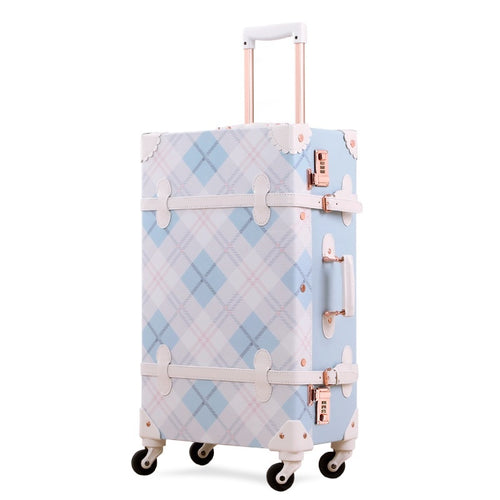 Fashion Lolita Suitcase Women Girl Gift Vintage PU Trolley Travel Bag Student Password Princess Style Trunk Carry On Luggage